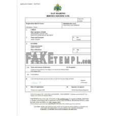 San Marino fake birth certificate Word and PDF template