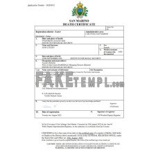 San Marino fake death certificate Word and PDF template