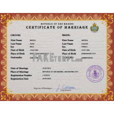 San Marino fake marriage certificate photoshop template PSD 