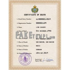 San Marino fake vital record death photoshop certificate PSD