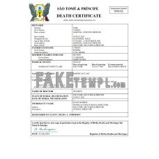 Sao Tome and Principe vital record fake death certificate Word and PDF template