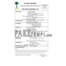 Saudi Arabia fake death certificate Word and PDF template