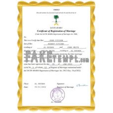 Saudi Arabia fake marriage certificate Word and PDF template