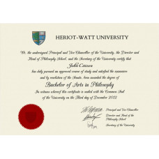 Scotland Heriot-Watt University fake diploma photoshop template PSD