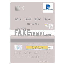 Senegal The International Commercial Bank fake visa debit card photoshop template PSD