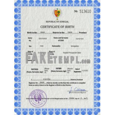 Senegal fake birth certificate photoshop template PSD 