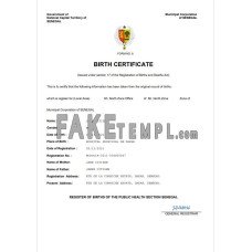 Senegal vital record fake birth certificate Word and PDF template