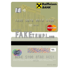 Serbia Raiffeisen banka a.d. Beograd fake mastercard photoshop template PSD