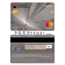 Serbia Societe Generale bank mastercard platinum photoshop template in PSD