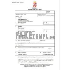 Serbia fake birth certificate Word and PDF template