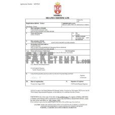 Serbia fake death certificate Word and PDF template