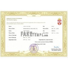 Serbia fake marriage certificate Word and PDF template