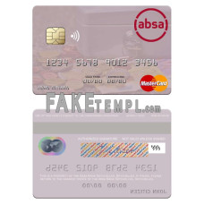 Seychelles Absa Bank Seychelles fake mastercard photoshop template PSD