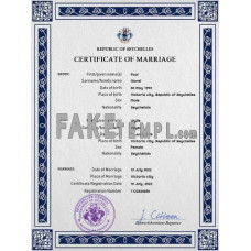 Seychelles fake marriage certificate photoshop template PSD 