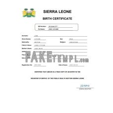 Sierra Leone fake birth certificate Word and PDF template