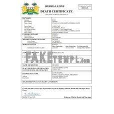 Sierra Leone fake death certificate Word and PDF template