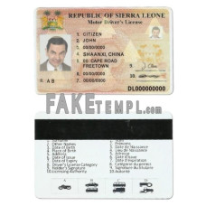 Sierra Leone fake driving license photoshop template PSD