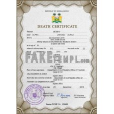 Sierra Leone fake vital record death photoshop certificate PSD