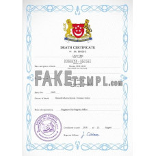 Singapore fake death certificate photoshop template PSD 