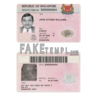 Singapore fake identity card photoshop template PSD 