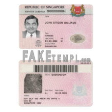 Singapore fake identity card photoshop template PSD 