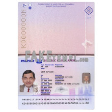 Singapore fake passport photoshop template PSD, 2017- present