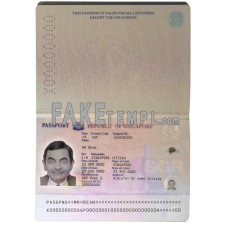 Singapore fake passport photoshop template PSD, 2006-2017