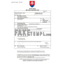 Slovakia fake death certificate Word and PDF template