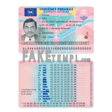 Slovakia fake driving license photoshop template PSD