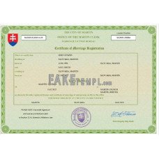 Slovakia fake marriage certificate Word and PDF template