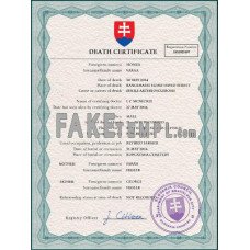 Slovakia fake vital record death photoshop certificate PSD