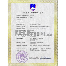 Slovenia fake death certificate photoshop template PSD 