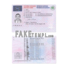 Slovenia fake driving license photoshop template PSD