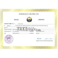 Slovenia fake marriage certificate Word and PDF template