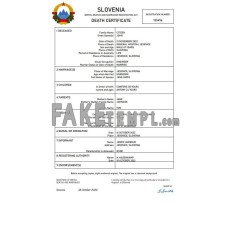 Slovenia vital record fake death certificate Word and PDF template