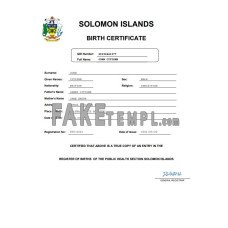 Solomon Islands vital record fake birth certificate Word and PDF template