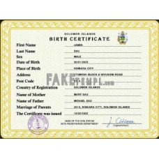 Solomon fake vital record birth certificate photoshop template PSD 