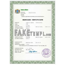 Somalia fake marriage certificate Word and PDF template