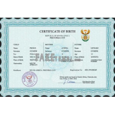 South Africa fake birth certificate photoshop template PSD 