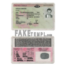 South Africa fake driving license photoshop template PSD