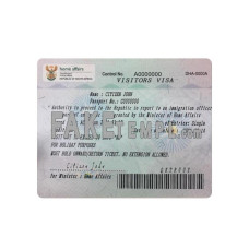 South Africa fake tourist visa photoshop template PSD