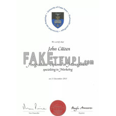 South African University of Cape Town (UCT) fake diploma photoshop template PSD