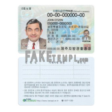 South Korea fake driving license photoshop template PSD