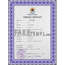 South Korea fake marriage certificate photoshop template PSD 