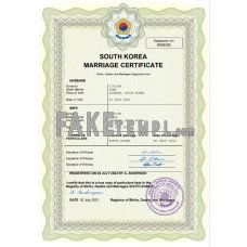 South Korea fake marriage certificate Word and PDF template