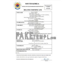 South Korea vital record fake death certificate Word and PDF template