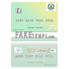 South Sudan Ivory Bank fake visa debit card photoshop template PSD