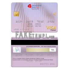 South Sudan Opportunity Bank fake visa classic card photoshop template PSD