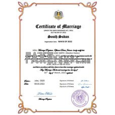 South Sudan fake marriage certificate Word and PDF template