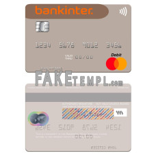 Spain Bankinter bank fake mastercard credit card photoshop template PSD